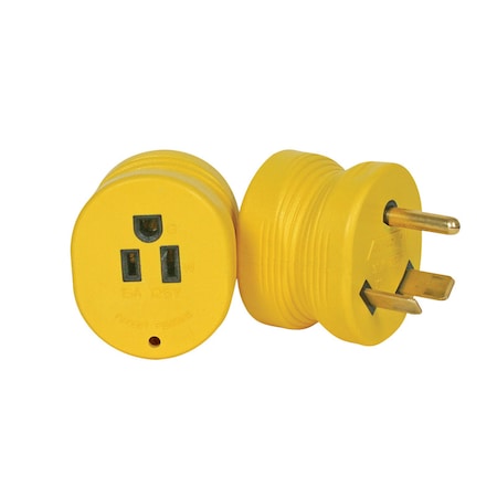 Camco Plug Adapter, Outlet Tap, TT-30R, 5-15P, Yellow 55233